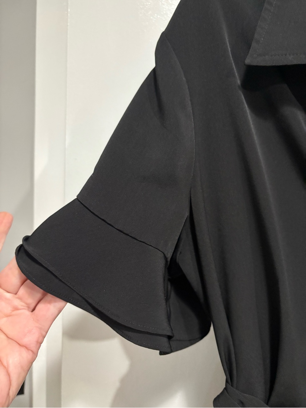 Karl Lagerfeld Black Tie-Waist Shirt Dress - Picture 3 of 10